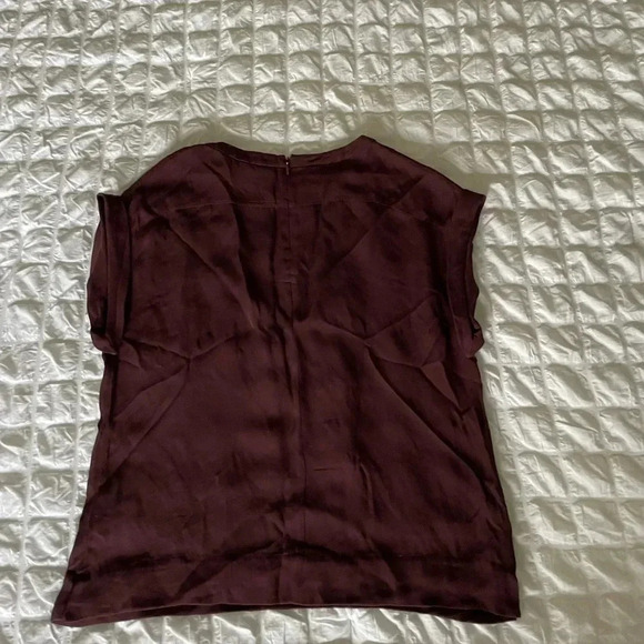 Theory burgundy silk blend blouse - Picture 4 of 6